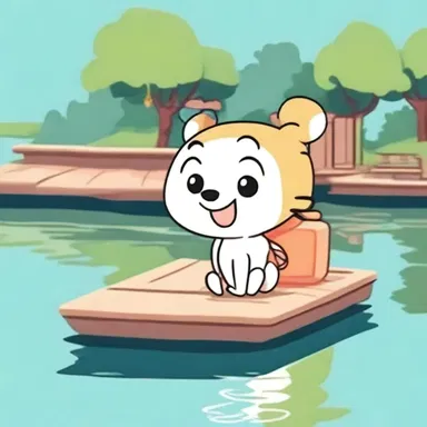 The cartoon character had a cute little dock as part of its design.
