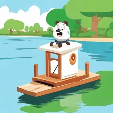 The cartoon character had a cute little dock as part of its design.