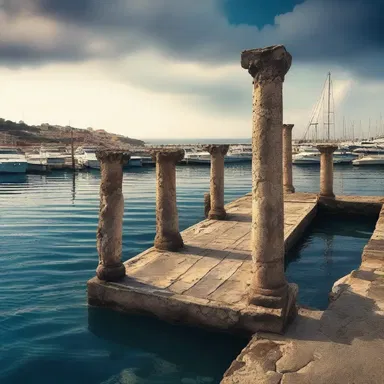 According to Greek mythology, the dock in the harbor was where the god Poseidon once emerged from the sea to observe the mortal world.