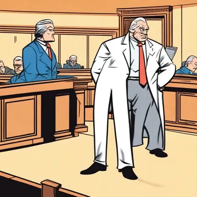 In the comic strip, the villain is shown pacing nervously in the dock as the evidence against them is presented.