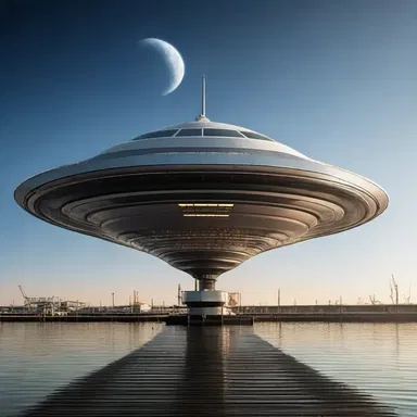 The spaceship hovered above the dock, ready to embark on its intergalactic journey.