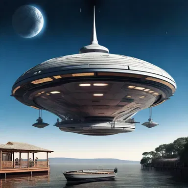 The spaceship hovered above the dock, ready to embark on its intergalactic journey.
