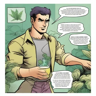 In the comic book series, the hero gains superpowers after accidentally ingesting a potion made from dock plants.