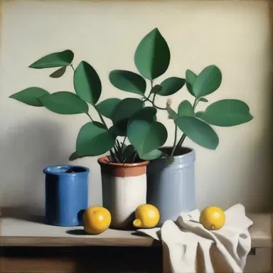 The painter used dock plants as the main subject of her still life artwork.