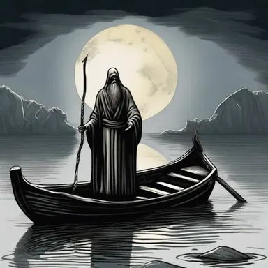 In Greek mythology, Charon would dock his boat at the river Styx to transport the souls of the dead across.
