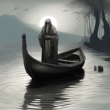 In Greek mythology, Charon would dock his boat at the river Styx to transport the souls of the dead across.