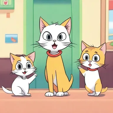 In the animated series, the mischievous cat often docks the tails of his friends as a prank.