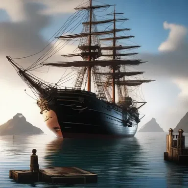 In the novel, the main character's ship would dock at various ports, bringing him closer to his destiny.