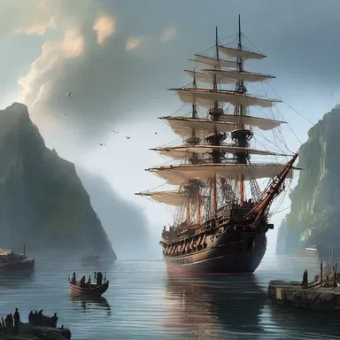 In the novel, the main character's ship would dock at various ports, bringing him closer to his destiny.