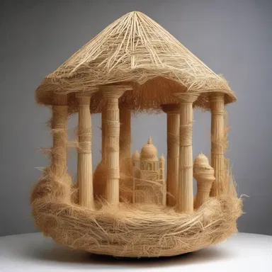 The artist skillfully sculpted a wisp of straw into a delicate and intricate masterpiece.