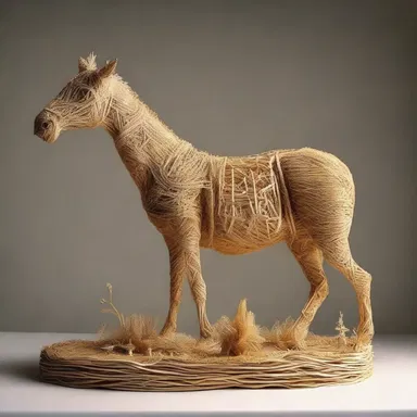 The artist skillfully sculpted a wisp of straw into a delicate and intricate masterpiece.