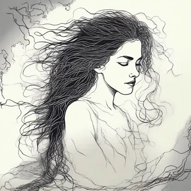 In the novel, the author described the protagonist's wild and tangled hair as a wisp that seemed to have a life of its own.