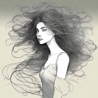 In the novel, the author described the protagonist's wild and tangled hair as a wisp that seemed to have a life of its own.