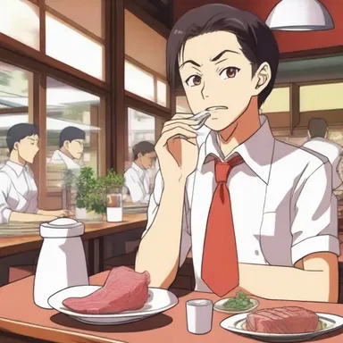 In the anime, the character could detect a gamey smell coming from the spoiled meat at the restaurant.
