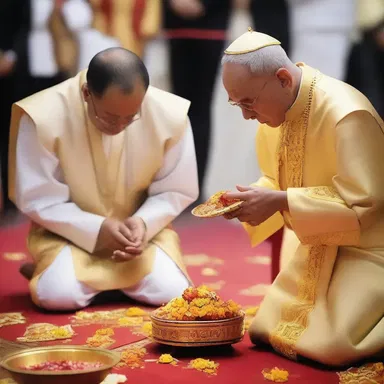 The priest noticed a gamey scent coming from the offering during the religious ceremony.