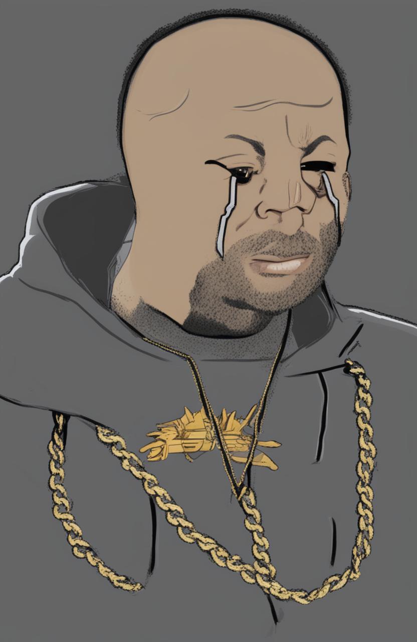 A high-quality digital art piece featuring a cartoon character merging Drake and the Wojak meme