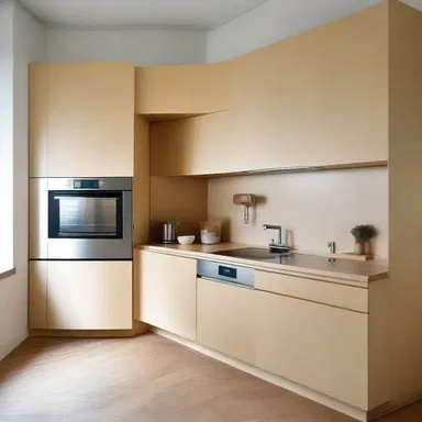 The architect designed the kitchen with cabinets that could hold up to 10 cubic decimeters of storage space.