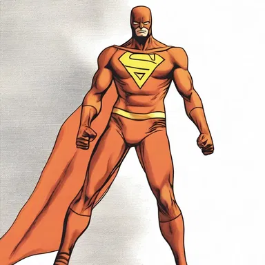 The superhero's costume had a vibrant cinnamon-colored design.