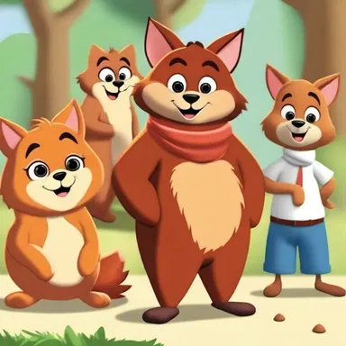 The cartoon character had cinnamon-colored fur, making it stand out amongst the other characters.