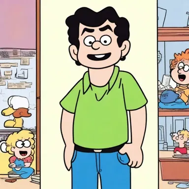 The cartoon series portrays a character's insensitivity as a recurring gag, creating comedic situations.