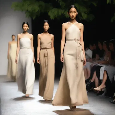 The designer showcased a collection inspired by the natural colors and textures of native pears.