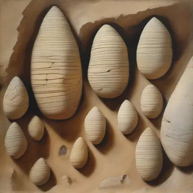 The artist delicately represented the chalkstone formation in their painting, highlighting the intricate details of the deposit of urates.