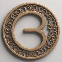 The numeral '3', artistically rendered with an intricate design and a polished, professional finish.