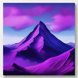 A captivating piece of digital art that portrays a grand purple mountain beneath a tranquil sky