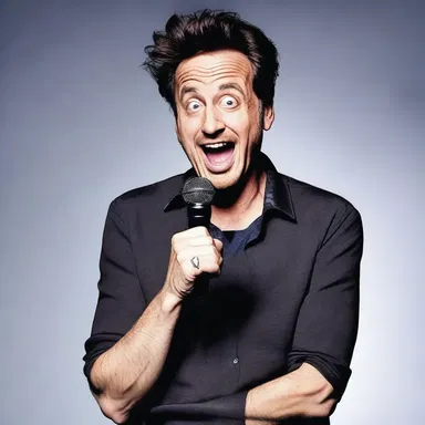 The comedian delivered his punchline with complete unaffectedness, leaving the audience roaring with laughter.