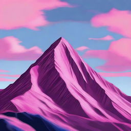 A high-quality digital art piece showcasing a magnificent pink mountain under a peaceful sky