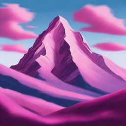 A high-quality digital art piece showcasing a magnificent pink mountain under a peaceful sky