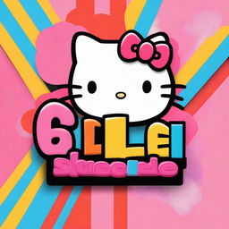 A high-quality digital art piece featuring the name 'Glen' in bold, stylish letters, set against a vibrant backdrop adorned with the iconic Hello Kitty character and her signature elements