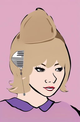 A unique digital art image featuring the Wojak character styled as Taylor Swift, blending the simplicity of the meme with the detailed, realistic depiction of the music artist