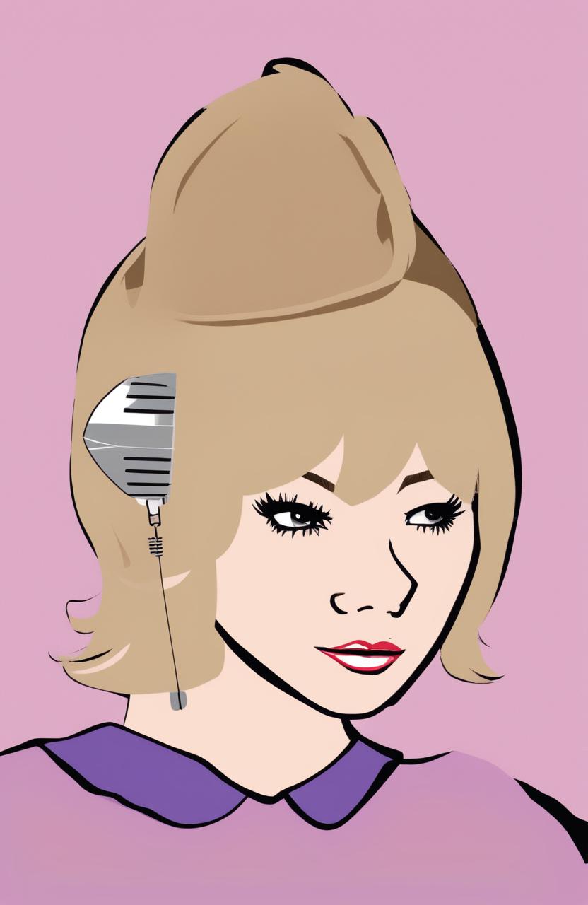 A unique digital art image featuring the Wojak character styled as Taylor Swift, blending the simplicity of the meme with the detailed, realistic depiction of the music artist