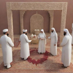 A 3D depiction of a Muslim marriage ceremony