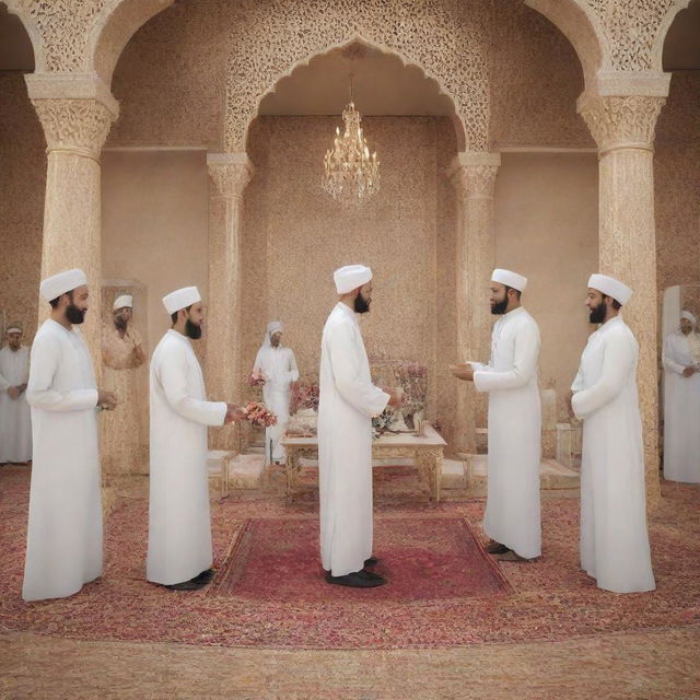 A 3D depiction of a Muslim marriage ceremony