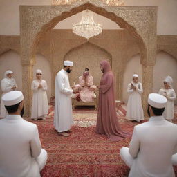 A 3D depiction of a Muslim marriage ceremony