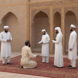 A 3D depiction of a Muslim marriage ceremony