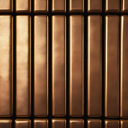 A high-quality digital art image showcasing a group of bronze bars
