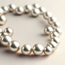 A high-quality digital art image showcasing a string of radiant pearls