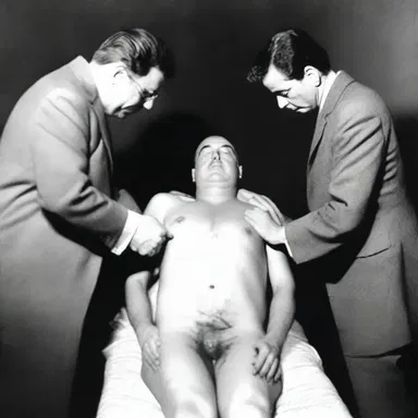 The detective inspected the murder victim's torso for any clues that could lead to the killer's identity.