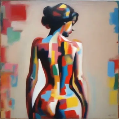 The artist painted a masterpiece depicting a woman's torso, capturing the beauty of the human body.