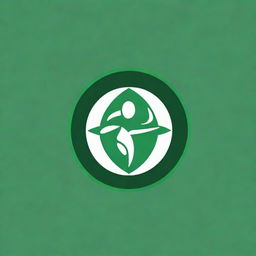 Generate a logo for a sports week event dominated by the color green and without any text.