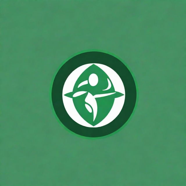 Generate a logo for a sports week event dominated by the color green and without any text.