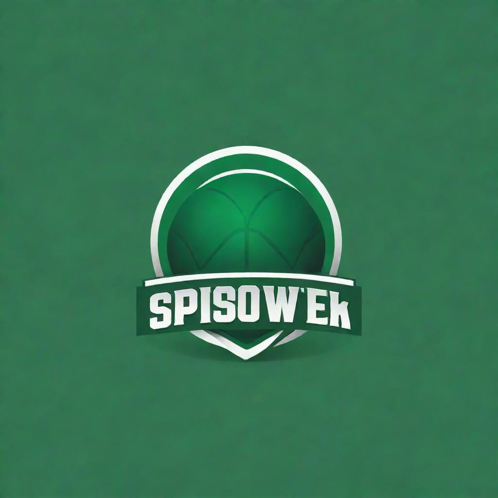 Create a highly detailed logo for a sports week event, dominated by shades of green, without any text.