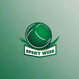 Create a highly detailed logo for a sports week event, dominated by shades of green, without any text.