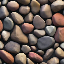 A high-quality digital art image featuring a variety of rocks