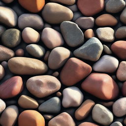 A high-quality digital art image featuring a variety of rocks