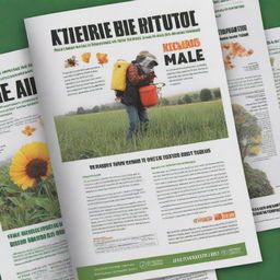 Create a promotional flyer showing the negative effects of pesticides on nature with bold headlines, dramatic imagery relating to flora and fauna, and actionable advice for safer alternatives.