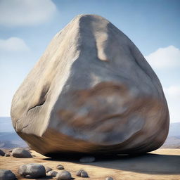 An impressive, high-quality digital art image showcasing a massive rock